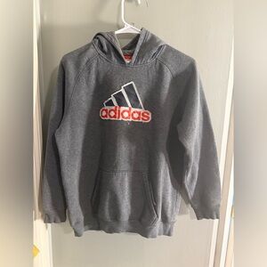 Adidas Gray Hoodie with Red Logo